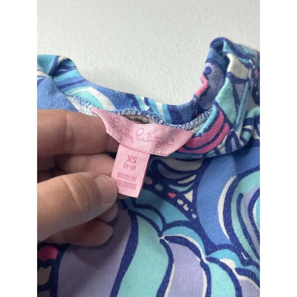 Lilly Pulitzer Kids Girl's KIM Dress MULTI‎ SEA JEWELS Blue Pink XS 2-3